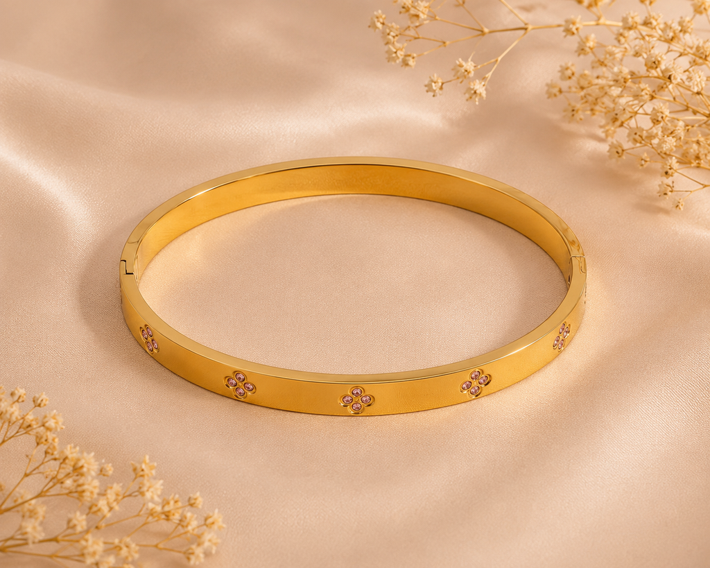 Acier inoxydable 1 Pièce Bracelet Royale Fleur Rosée