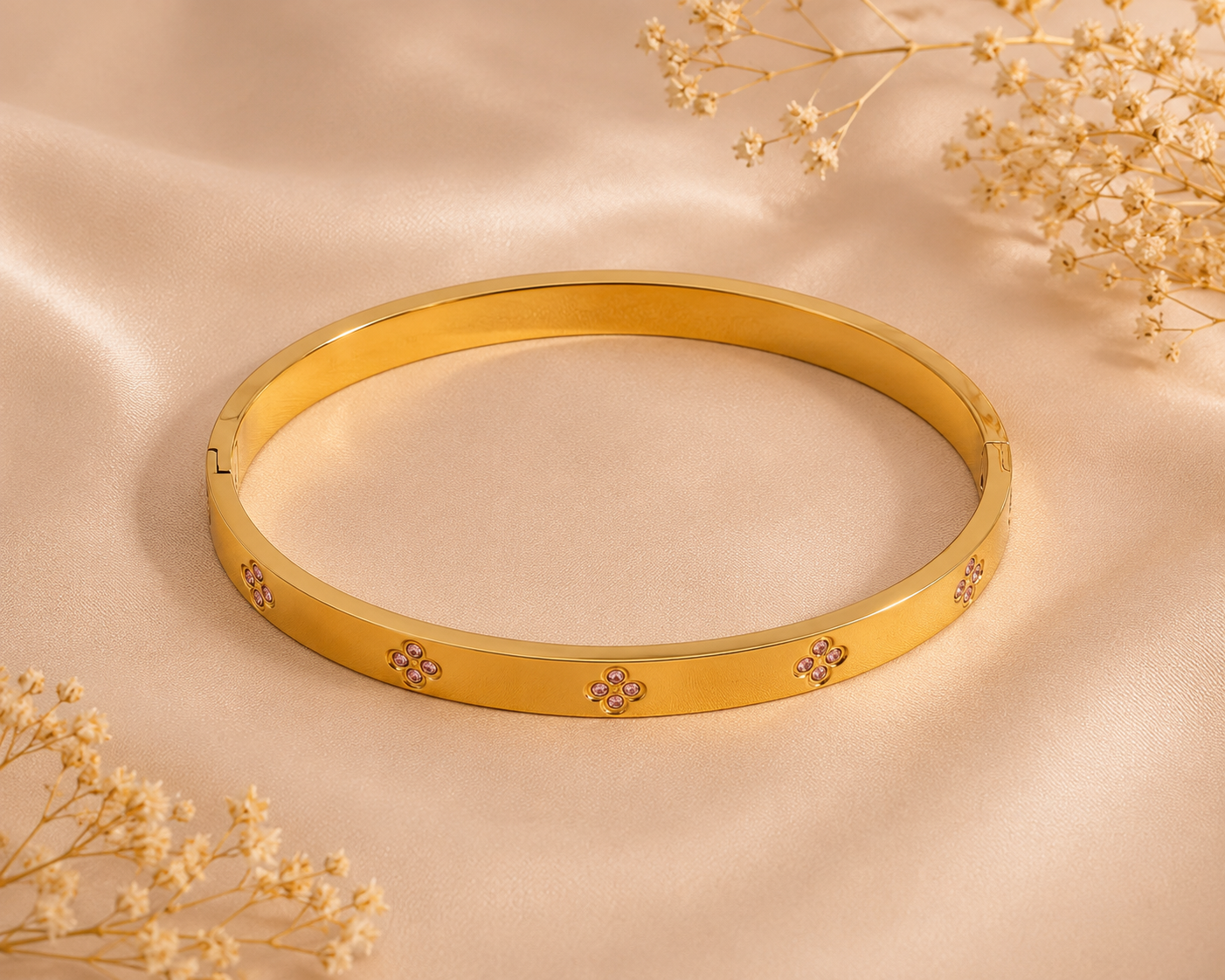 Acier inoxydable 1 Pièce Bracelet Royale Fleur Rosée