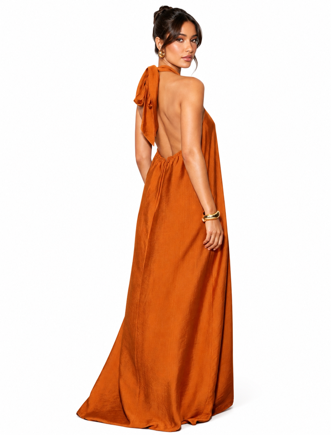 Robe Longue D’Été Terracotta Élégance Bohème