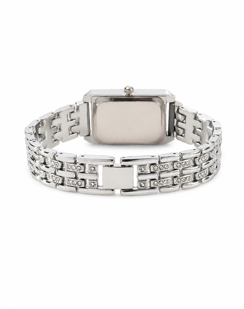 Montre Bijou Élégance Rose Argentée – Strass & Bracelet Acier Inoxydable