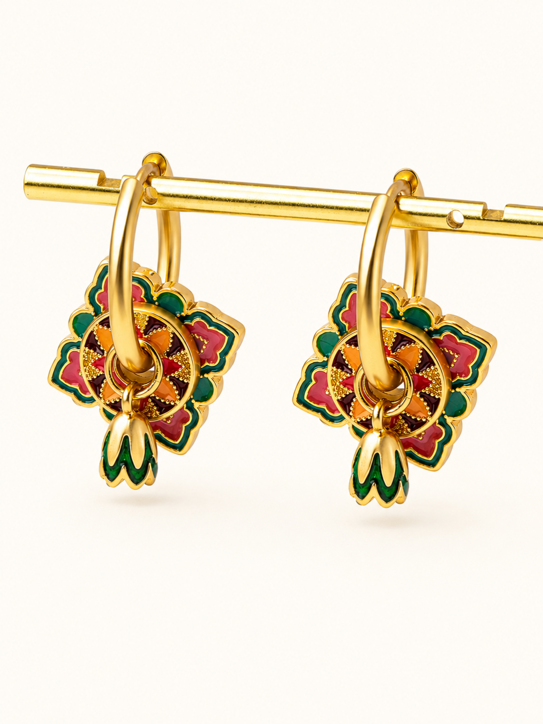 Acier Inoxydable - Boucles d’Oreilles Lotus Rose