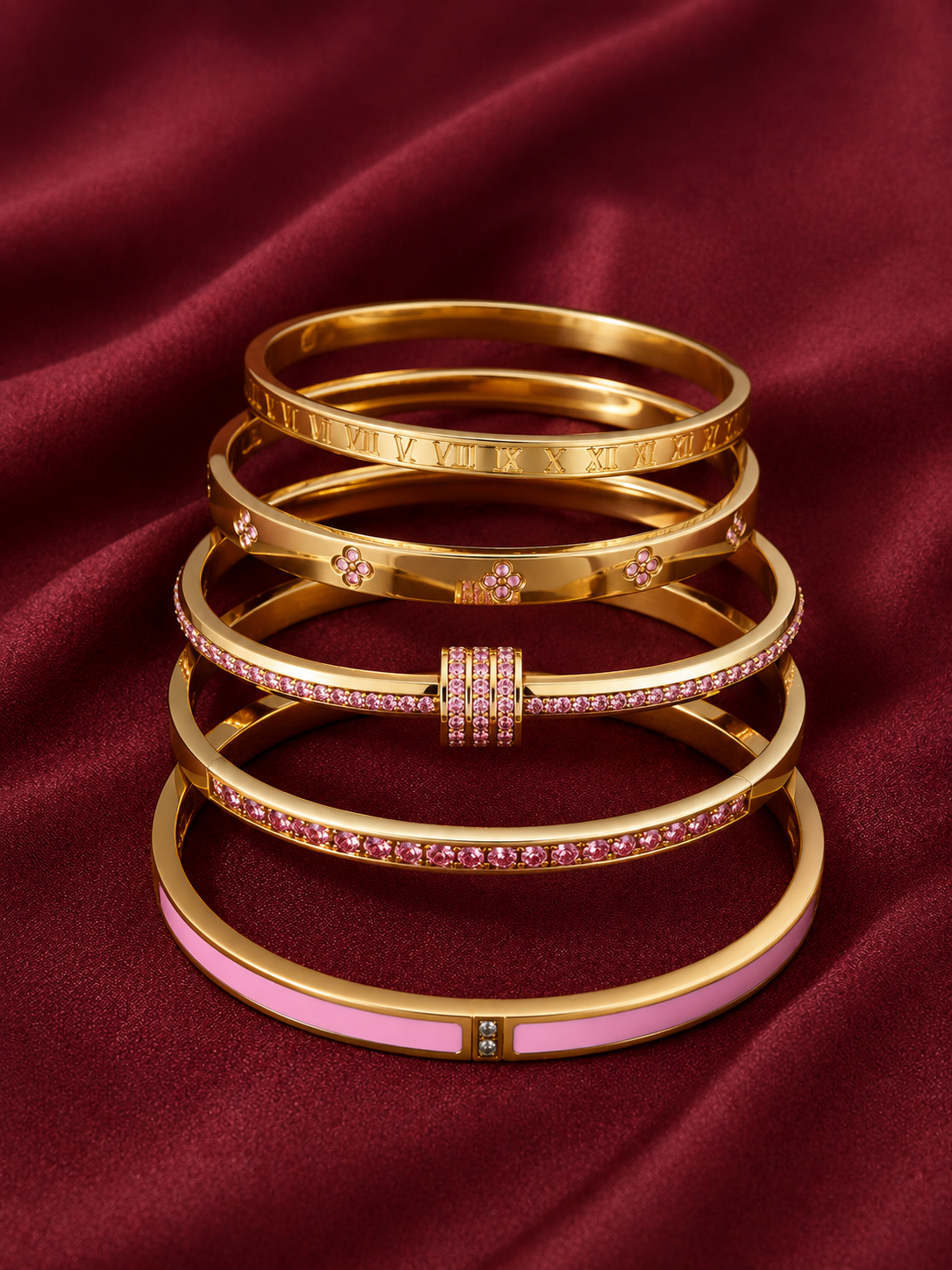 Acier Inoxydable Collection Royale Rose Gold x5