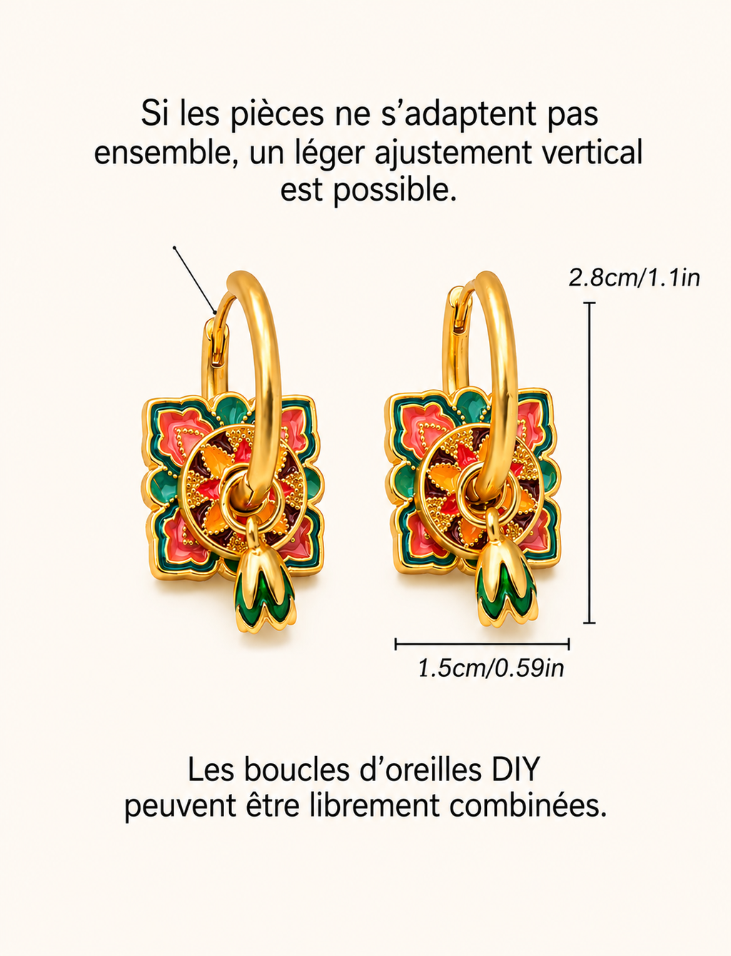 Acier Inoxydable - Boucles d’Oreilles Lotus Rose