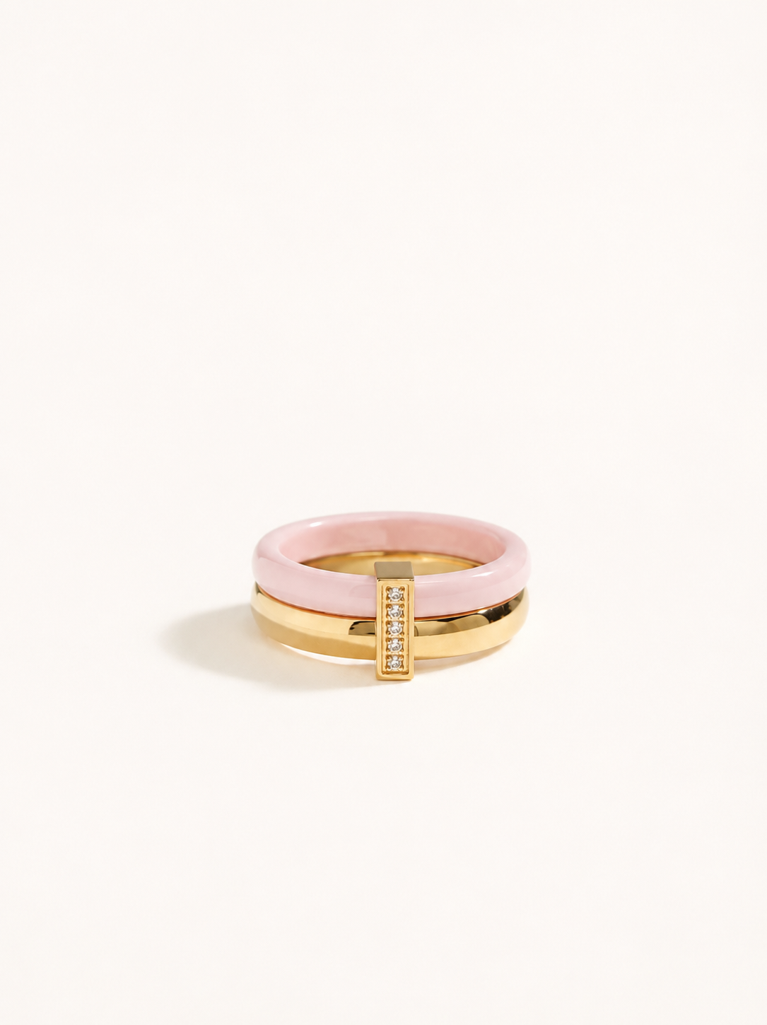 Bague Plaquée Or 18 Carats & Acier Inoxydable – Bague Rose