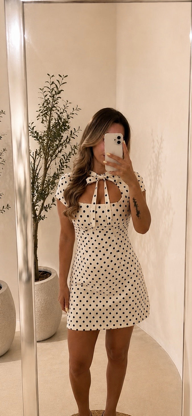 Robe mini vintage à pois