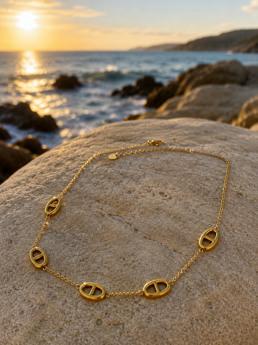 Plaqué Or 18 Carats Collier Ovalia