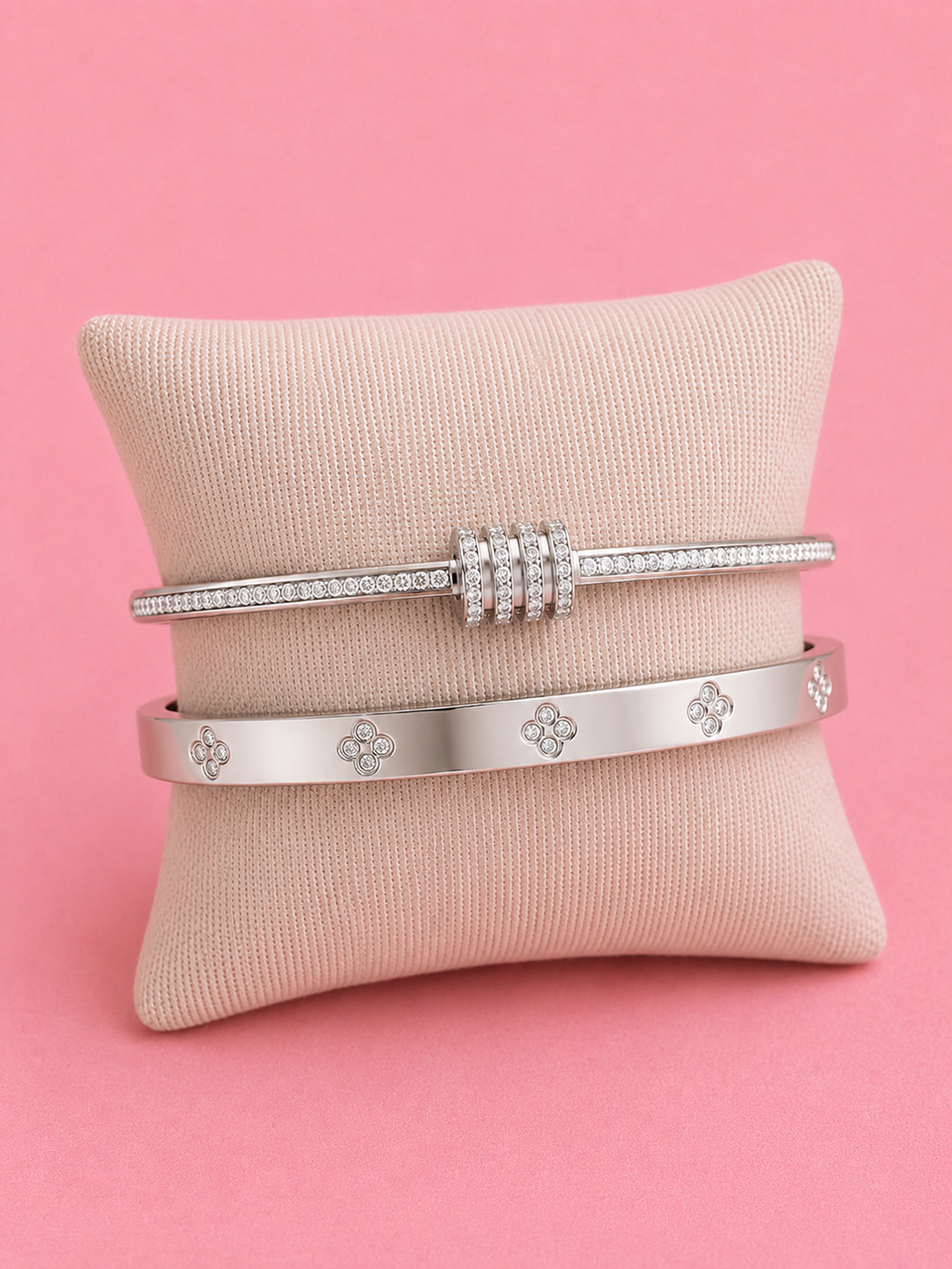 Acier inoxydable Bracelets ornés de cristaux scintillants