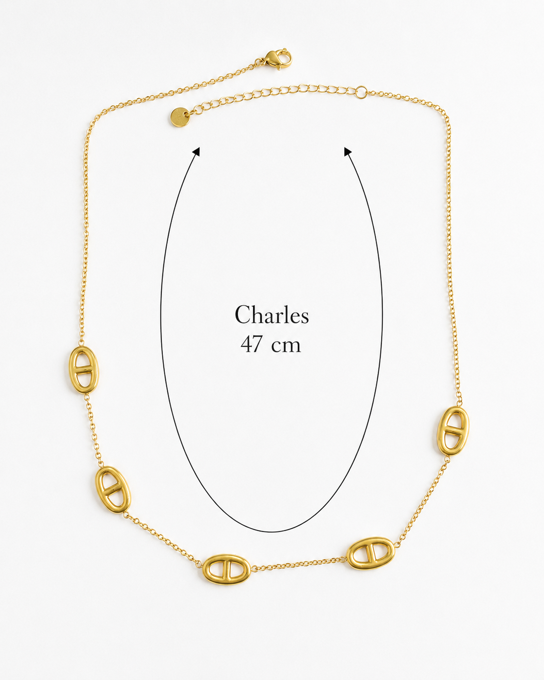Plaqué Or 18 Carats Collier Ovalia
