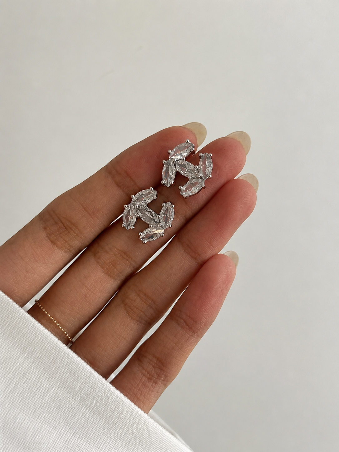 Acier inoxydable + Strass Boucles D’oreilles lettre X