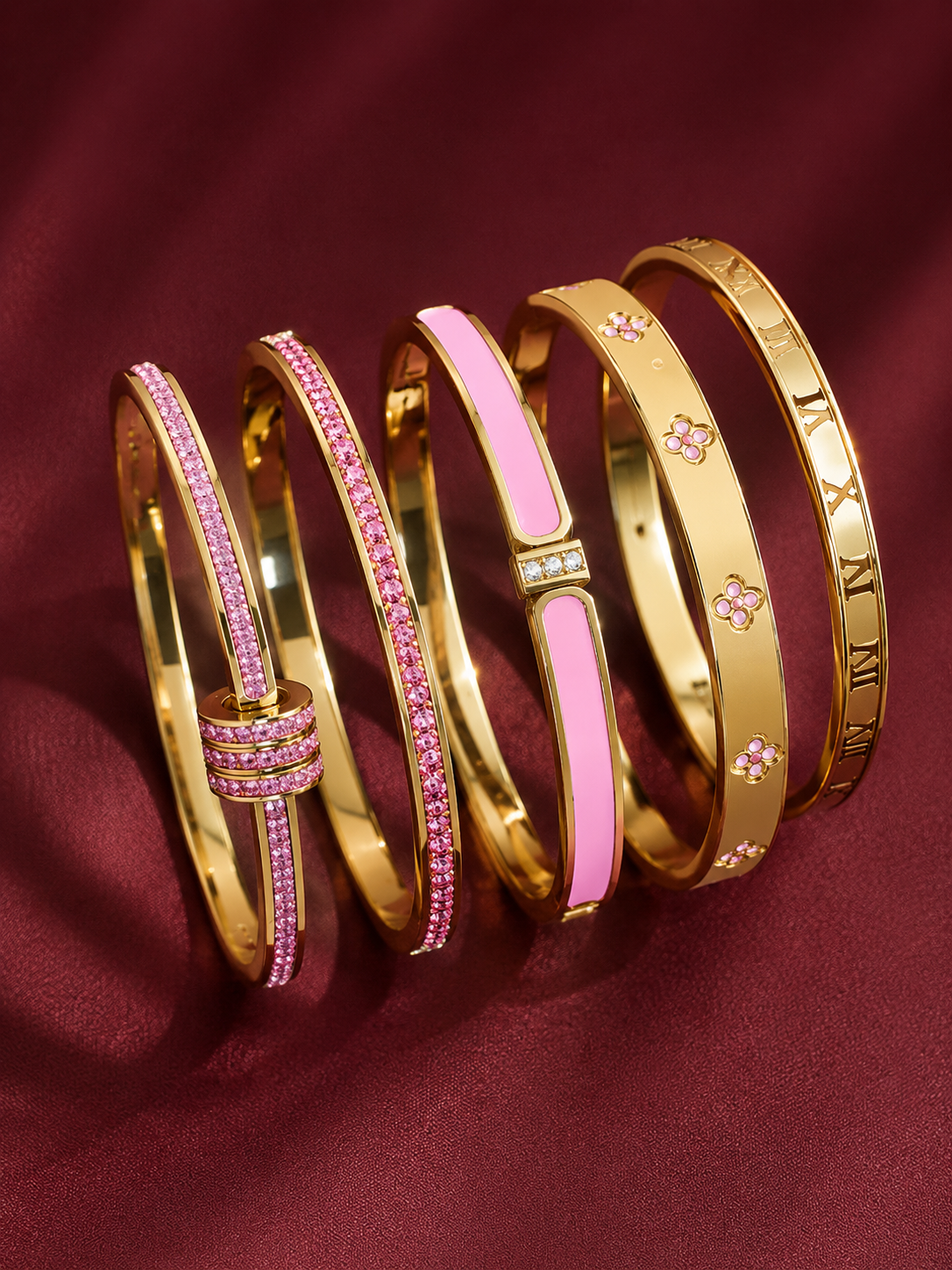 Acier Inoxydable Collection Royale Rose Gold x5