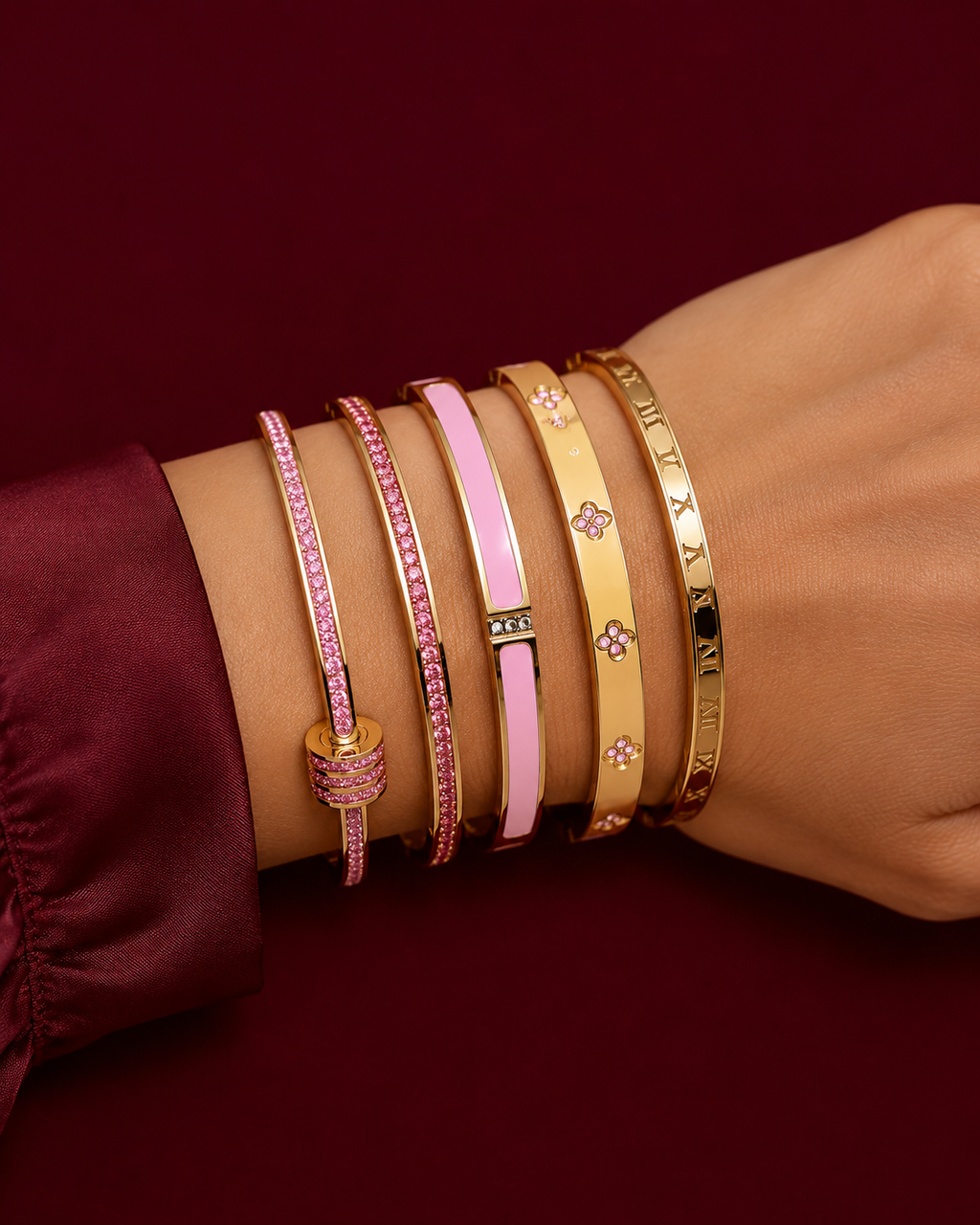 Acier Inoxydable Collection Royale Rose Gold x5