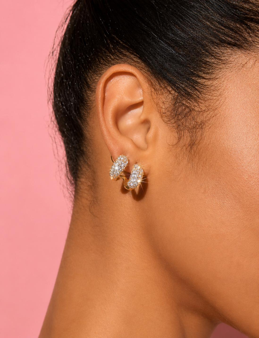 Acier inoxydable - Boucles D’oreilles Scintillantes